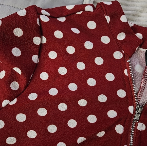 SHEIN Womens Polka Dot Shirt- Red and White. Size L - Picture 4 of 6